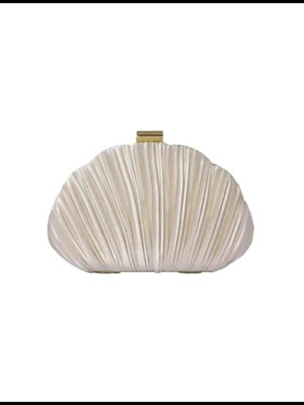 QWINEE Ruched Shell Shaped Clutch Purse Detachable Chain Evening Bag